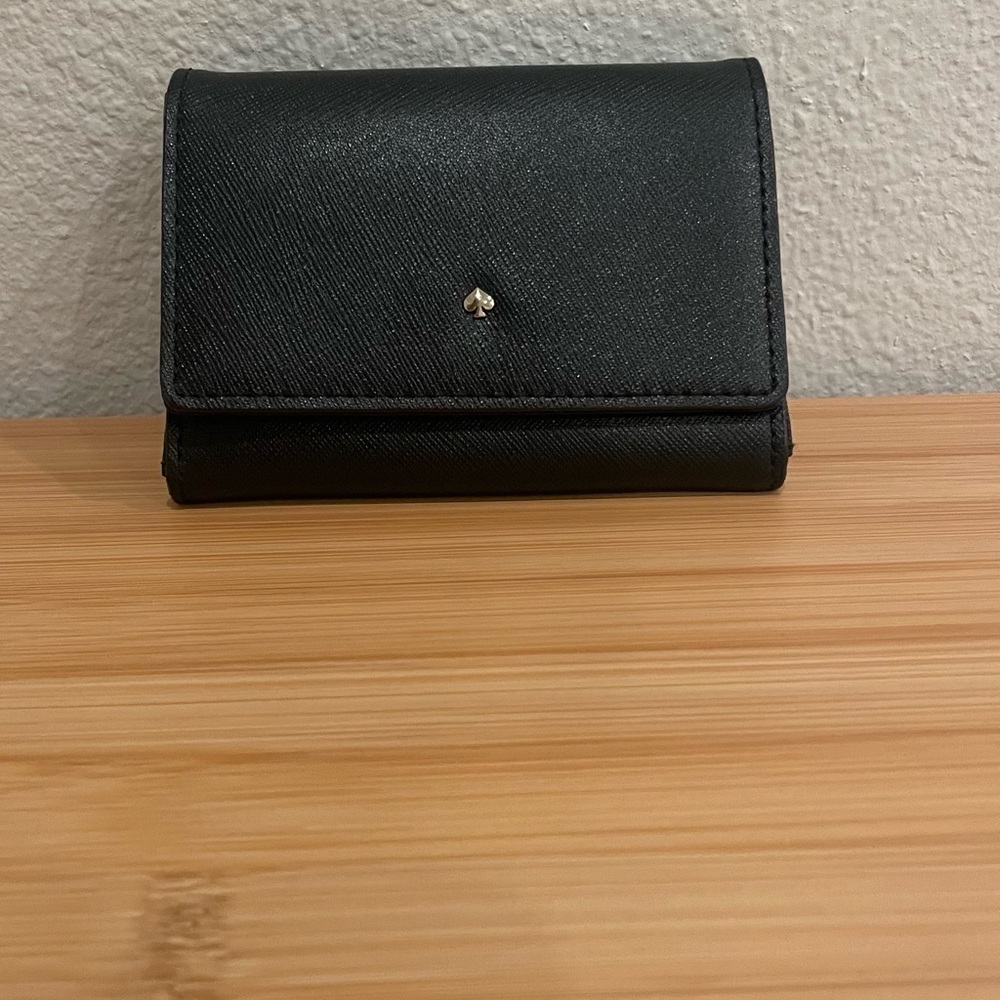 Kate Spade Black Keychain Wallet with Gold Accent
